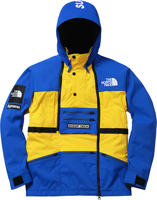 the north face blue and yellow jacket